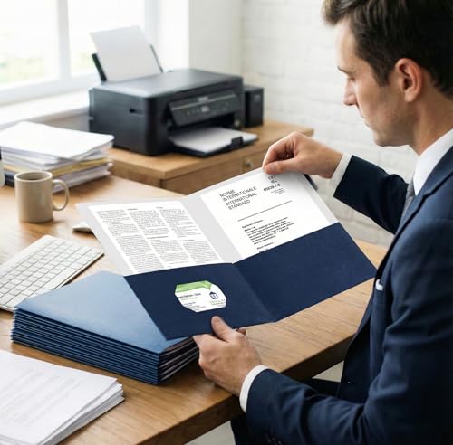 top-tier Zzrywuty 50 Packs Two Pocket File Folders with Business Essentials