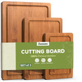 Smart Home 3-Piece Set Bamboo Cutting Board for Kitchen - Crack-Resistant Essentials