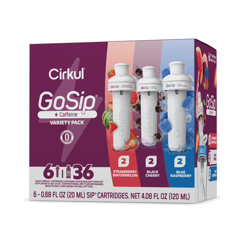 Natural Fruit Flavored GoSip 6-Pack Variety Pack CB6Q - Electrolyte Hydration Enhanced Taste Cartridges - Default Title