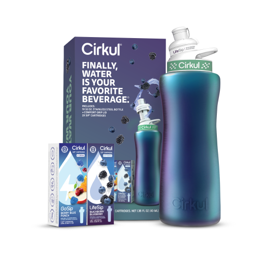 Sweet Treat Shaped 32oz. Chameleon Stainless Steel Bottle Starter Kit 95KR - Playful Star & Heart Shaped Geometric NeeDoh Detail