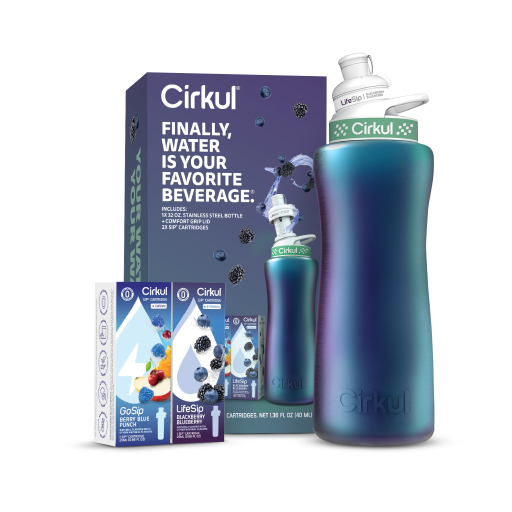 Sweet Treat Shaped 32oz. Chameleon Stainless Steel Bottle Starter Kit 95KR - Playful Star & Heart Shaped Geometric NeeDoh Detail