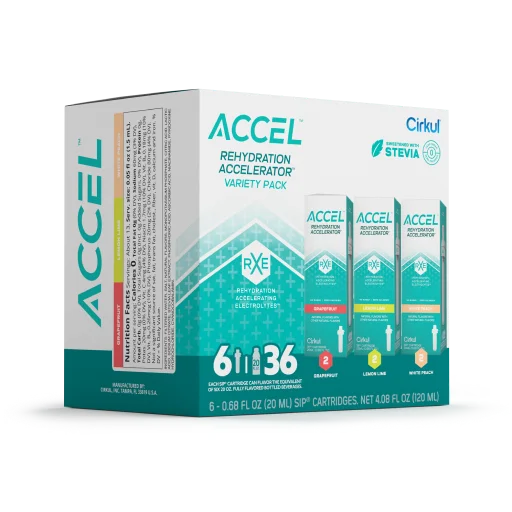 Sugar-Free Accel 6-Pack Variety Pack IZ9I - Vitamin-Infused Natural Refreshing Flavor Core Detail