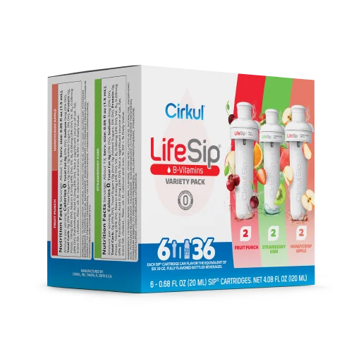Sugar-Free LifeSip 6-Pack Variety Pack PN3A - Zero-Calorie Multi-Flavor Sip Pods for Water Bottle Detail